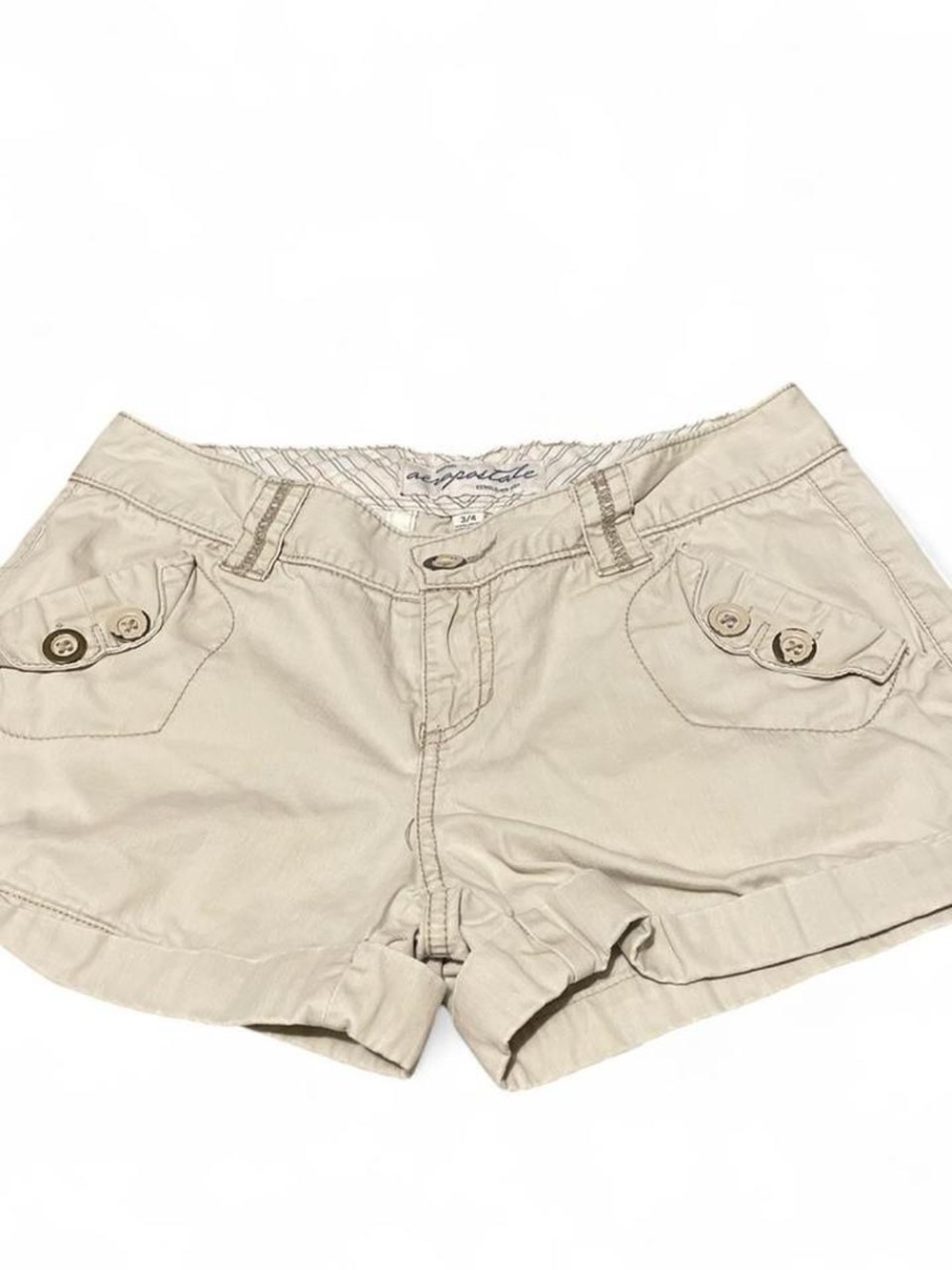 Aeropostale Beige Roll-Cuff Women's Bermuda Shorts